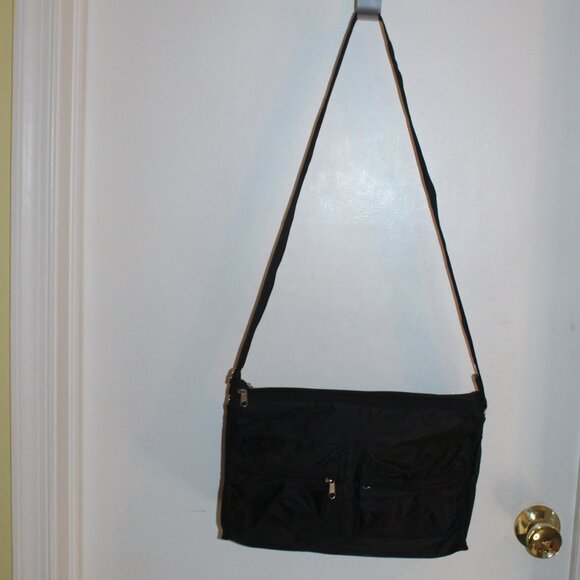 Vintage Handbags - Vintage Over the Should Canvas Bag - Black